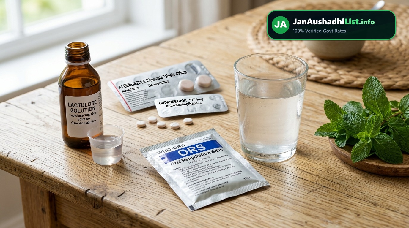 Gastroenterology, Diarrhea & Vomiting: ORS, Albendazole, Ondansetron & Lactulose Solutions