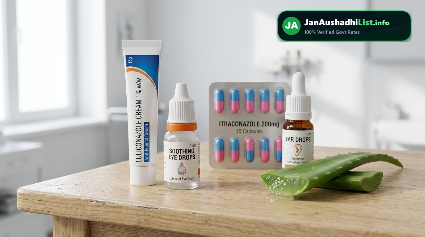 Dermatology, Eye & Ear Drops List: Itraconazole, Luliconazole & Ciprofloxacin at 80% Savings
